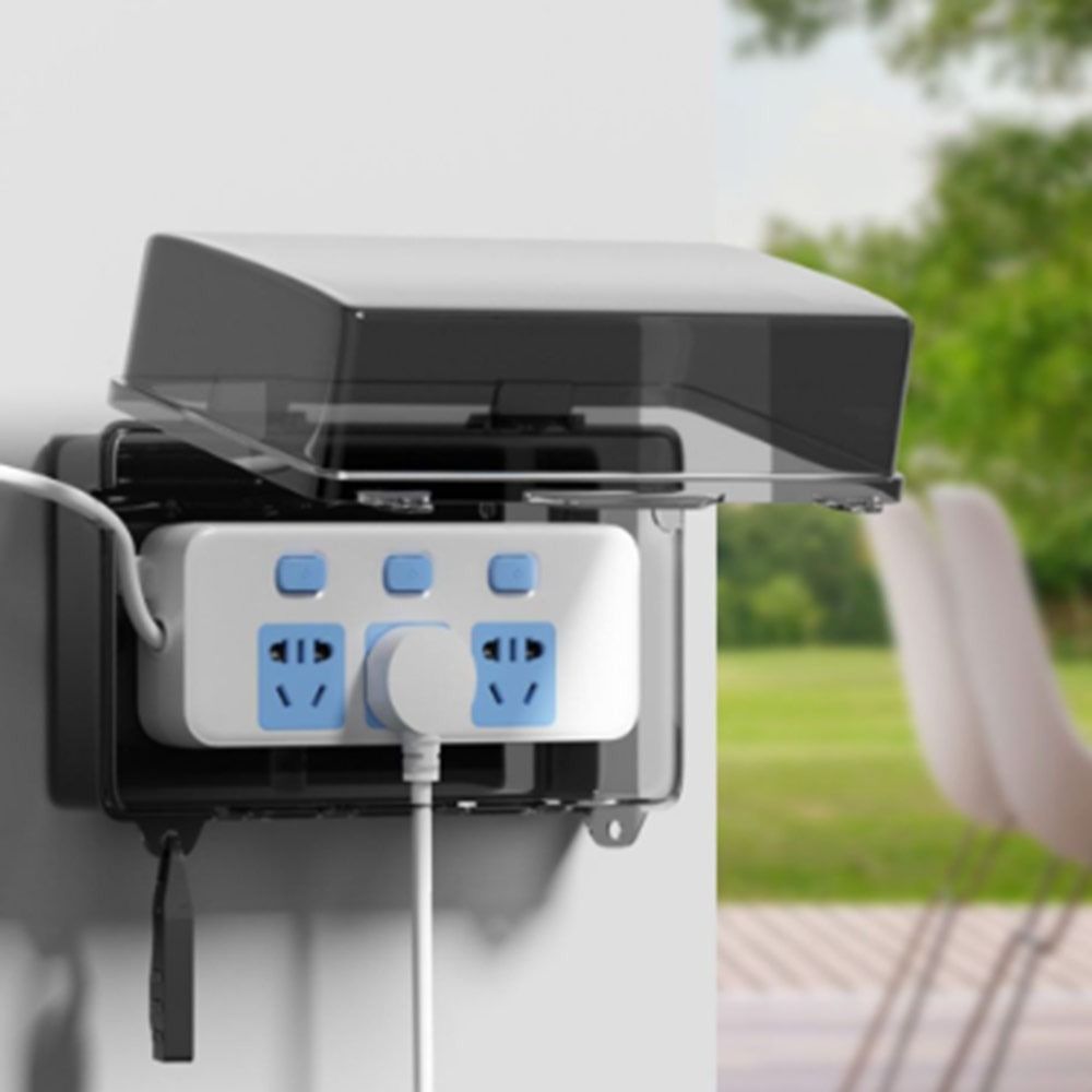 Outdoor Power Strip Weatherproof - Durable Plastic Plug Box Waterproof Weatherproof