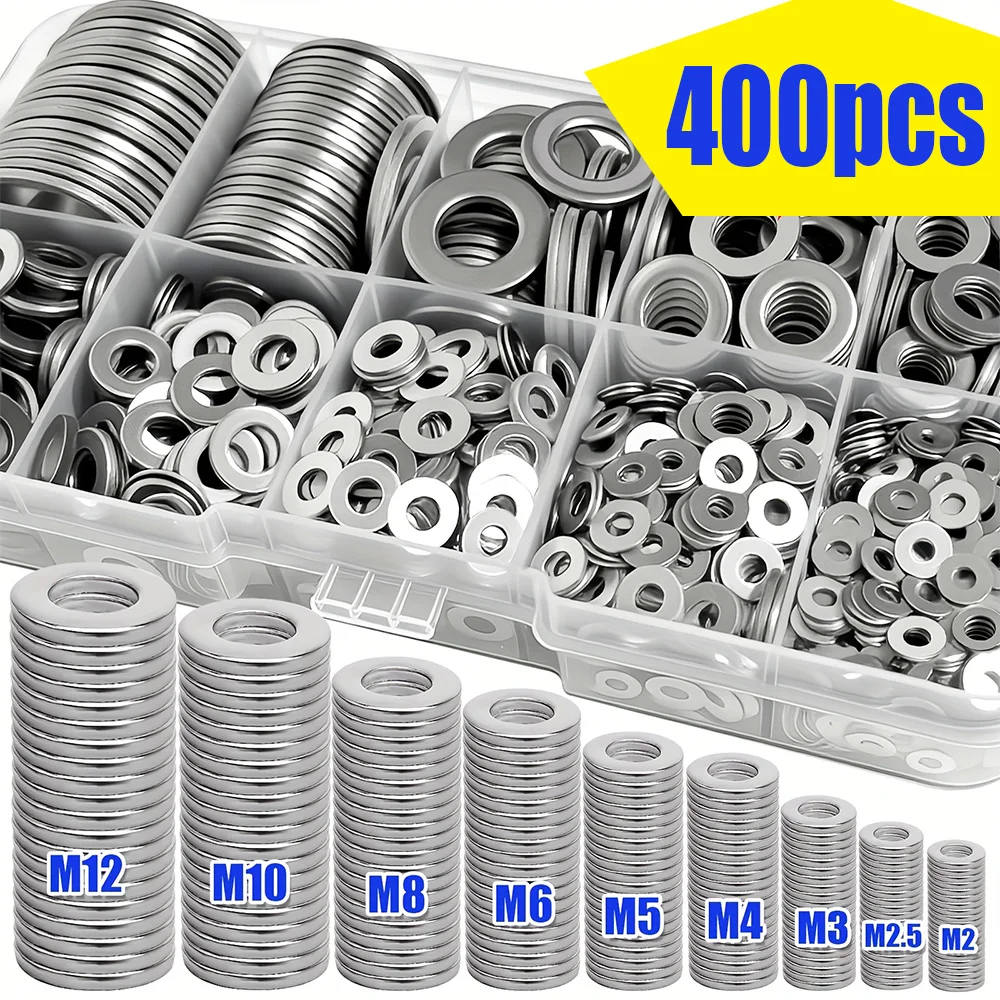 Outdoor Power Washer - 400-Piece Stainless Steel Flat Washer Set