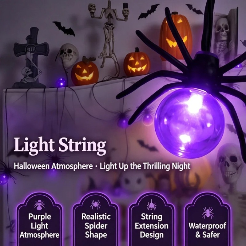 Battery Powered Spider LED Str - Ac Outdoor Power 评论和价格