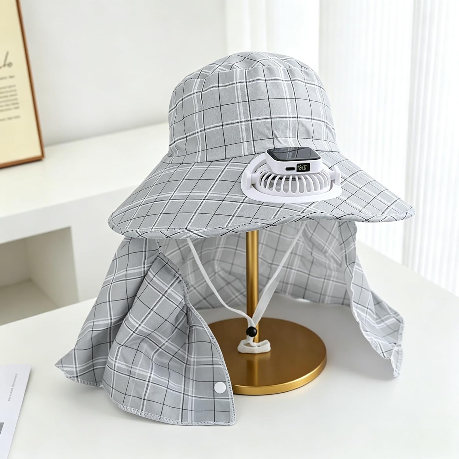 1PC Solar Power Neck Guard Fan - Outdoor Power Fan 评论和价格