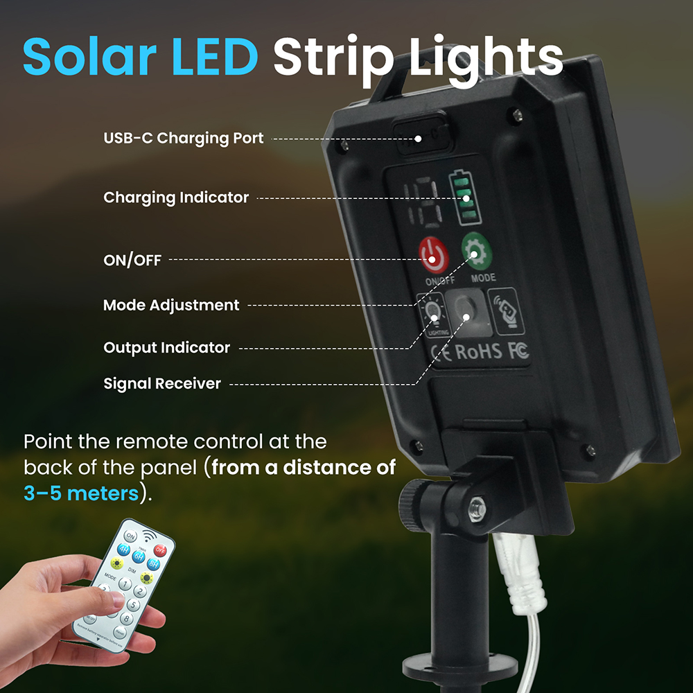 5V Solar LED Light Strip Outdo - Outdoor Power Strip Weatherproof 评论和价格