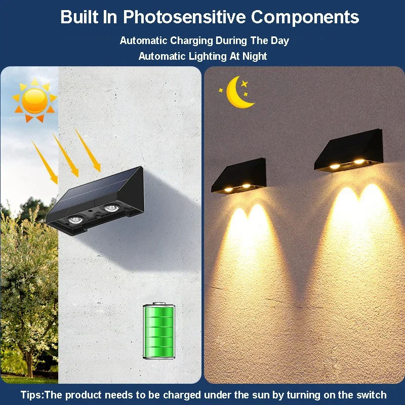 Solar Wall Lamp Outdoor Waterp - Outdoor Power Number 评论和价格