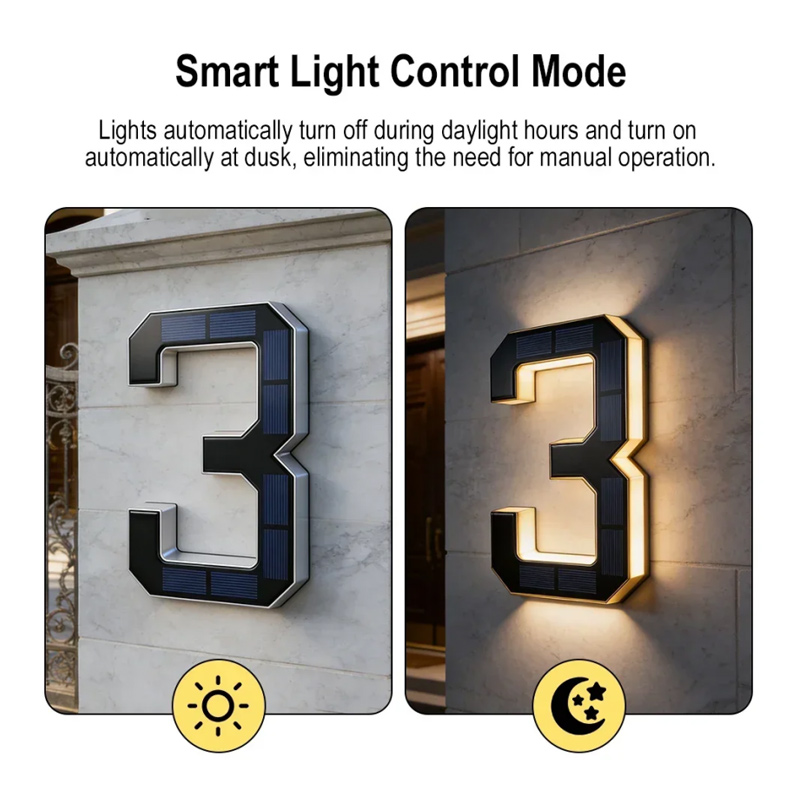 Solar Powered House Number Sig - Outdoor Power Number 评论和价格
