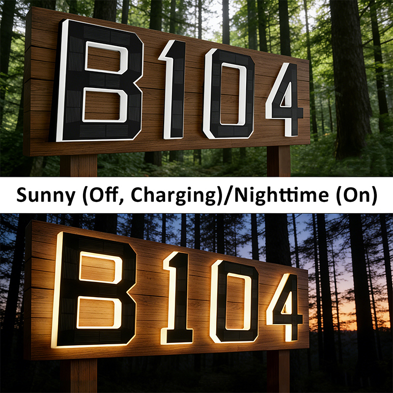 Solar Powered House Number Sig - Outdoor Power Number 评论和价格