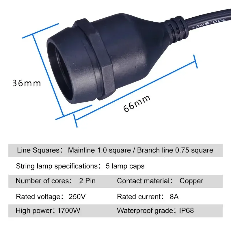 Outdoor E27 Threaded Head Lamp - Outdoor Power Strip Weatherproof 评论和价格