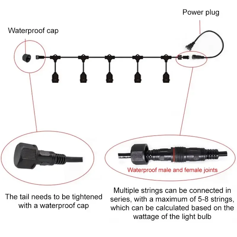 Outdoor E27 Threaded Head Lamp - Outdoor Power Strip Weatherproof 评论和价格