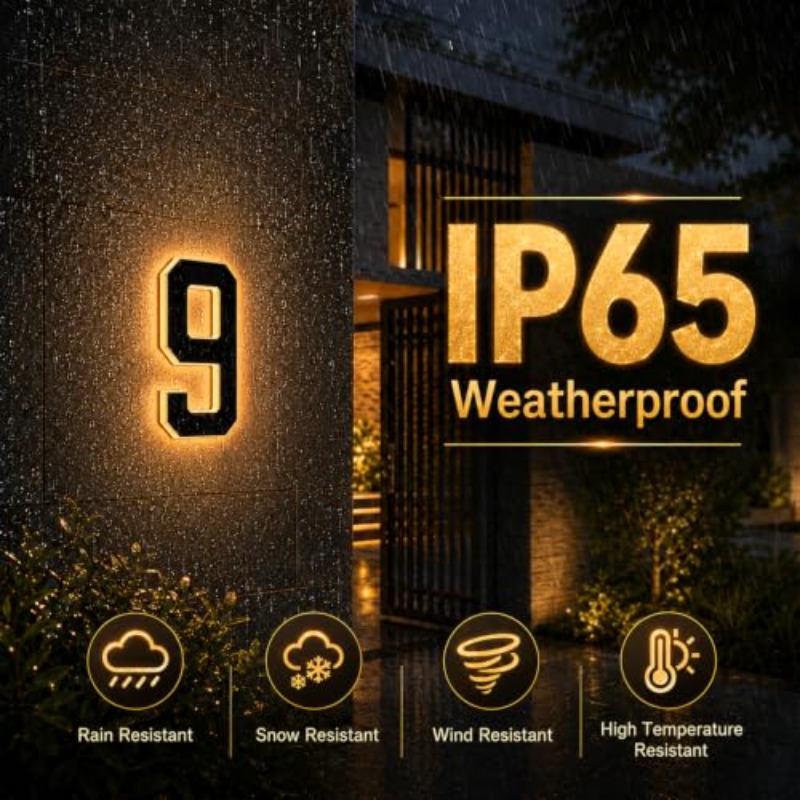 Solar Powered LED House Number - Outdoor Power Number 评论和价格
