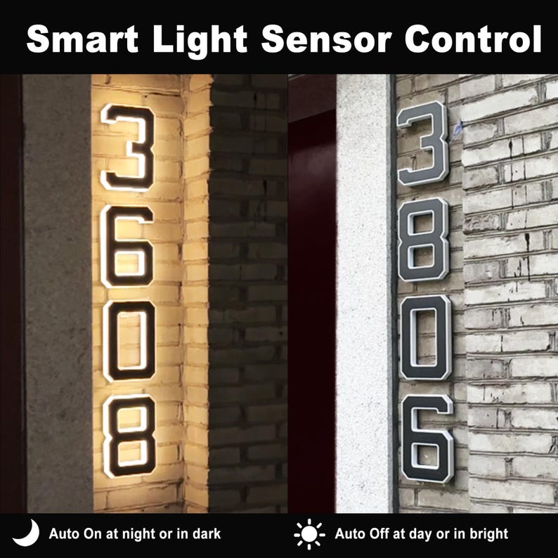 Solar LED House Number Sign Wa - Outdoor Power Number 评论和价格