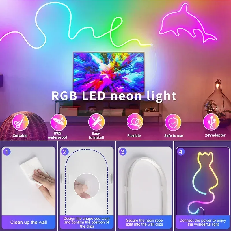24V Addressable Neon Led Ribbo - Outdoor Power Strip Weatherproof 评论和价格