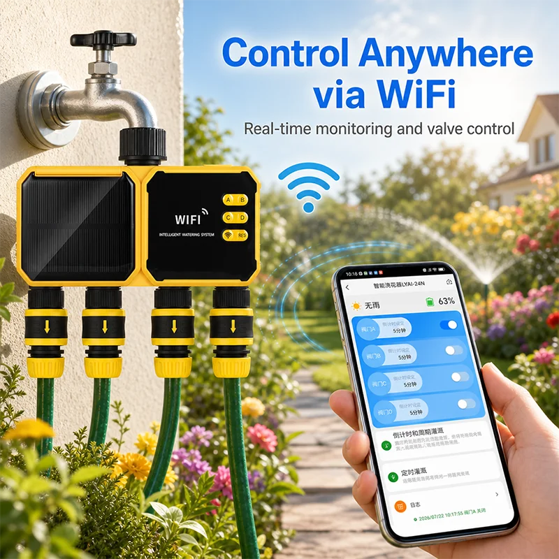 Smart 2/4 Zones Solar Powered  - Power Zone Outdoor Timer 评论和价格