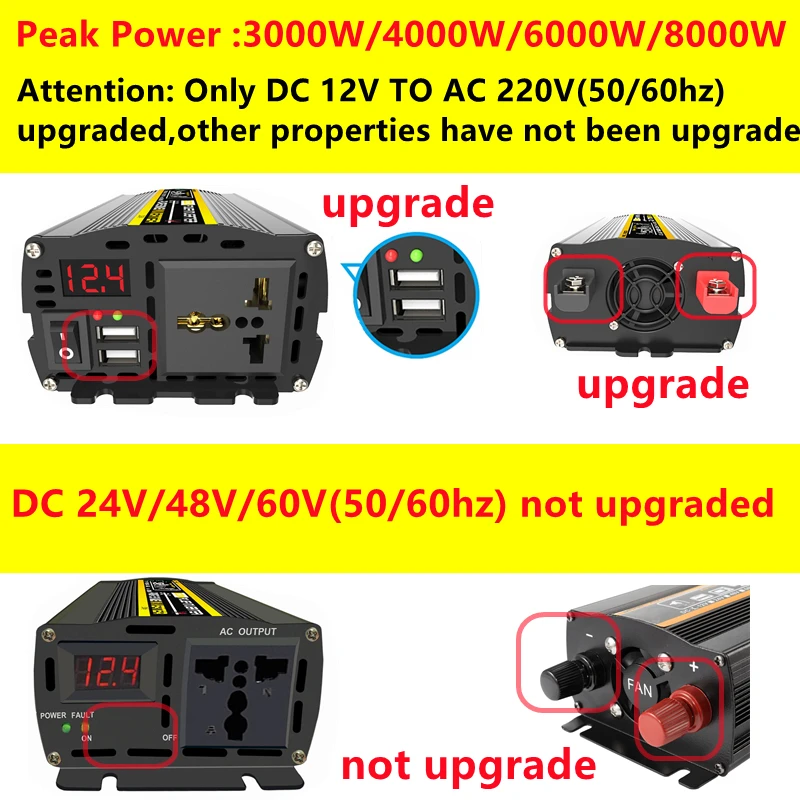 6000W DC12/24V to AC 220V Pure - Outdoor Power Inverter 评论和价格