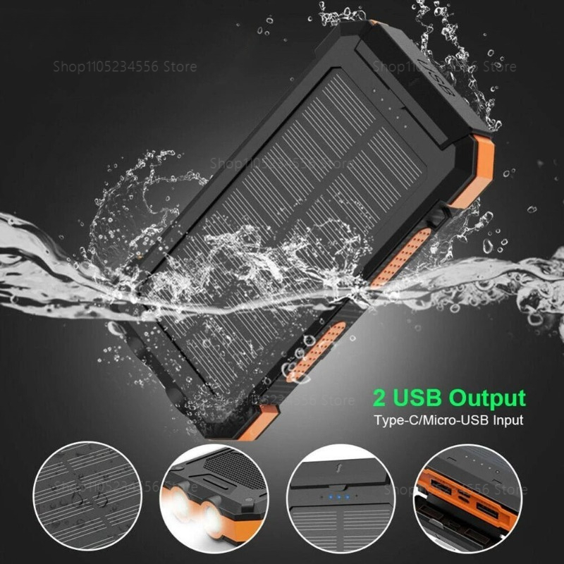 20000mAh Solar Power Bank, Wat - Outdoor Power Number 评论和价格